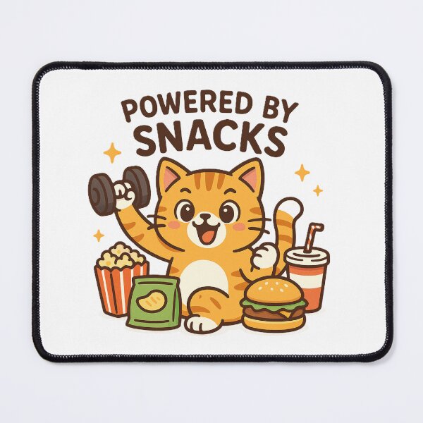 Item preview, Powered by Snacks Cat, Funny Gym Cat Meme designed and sold by AYACHI90.