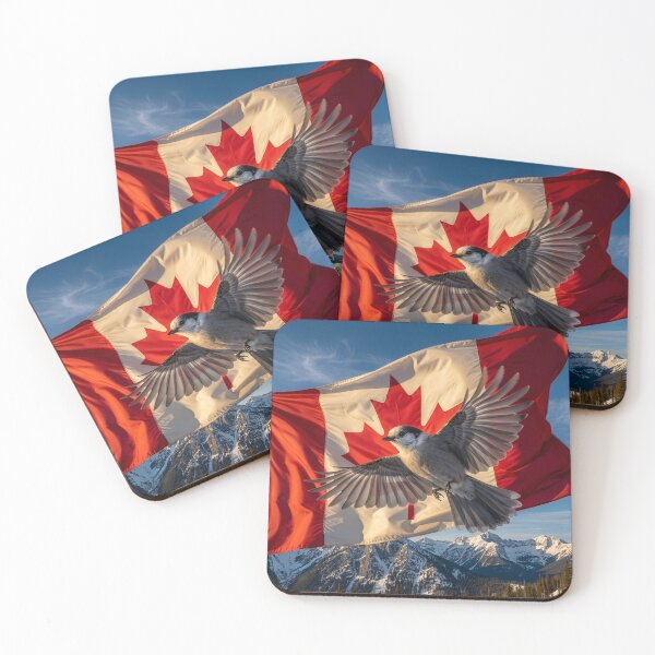 Item preview, Canadian Gray Jay, Canadian Flag designed and sold by Tridentulus.