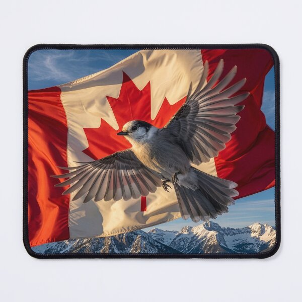 Item preview, Canadian Gray Jay, Canadian Flag designed and sold by Tridentulus.