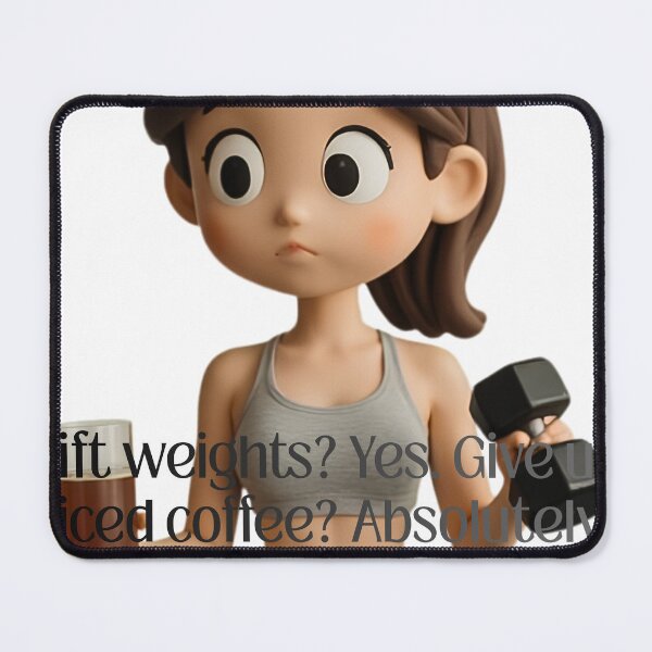 Item preview, Funny Gym Girl Iced Coffee Lover – Lift Weights Yes Give Up Coffee No designed and sold by MerchWSzpilkach.