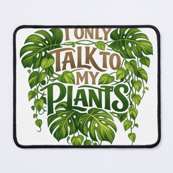 Item preview, I Only Talk To My Plants - Introvert Botanist Typography designed and sold by Retro Mood Co.