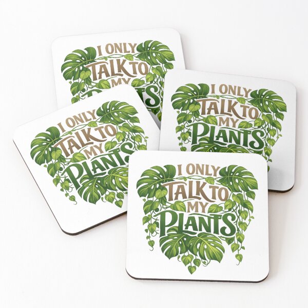 Item preview, I Only Talk To My Plants - Introvert Botanist Typography designed and sold by Retro Mood Co.
