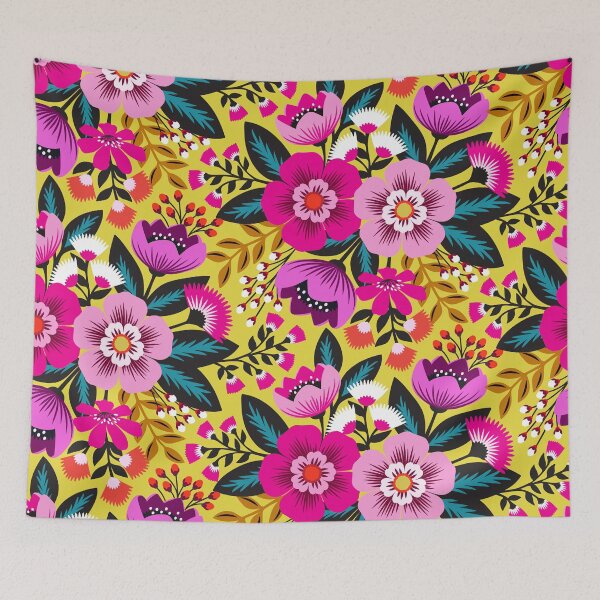 Item preview, Bright boho flower bouquet in pink and yellow designed and sold by Jennifer Ladd.