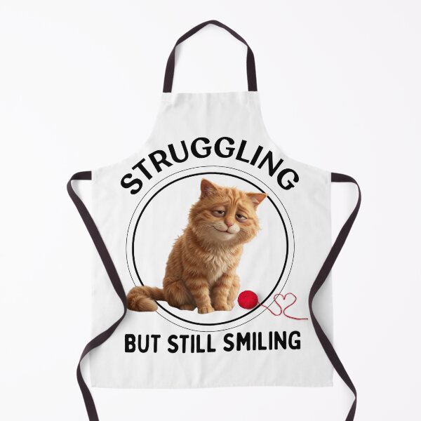 Item preview, Struggling But Still Smiling - Orange Cat - Mental Health Humor designed and sold by LAJdesigns.