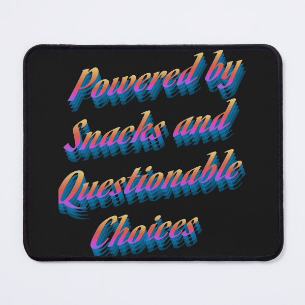 Item preview, Powered by Snacks and Questionable Choices – Funny Retro Gradient Quote Design designed and sold by MerchWSzpilkach.