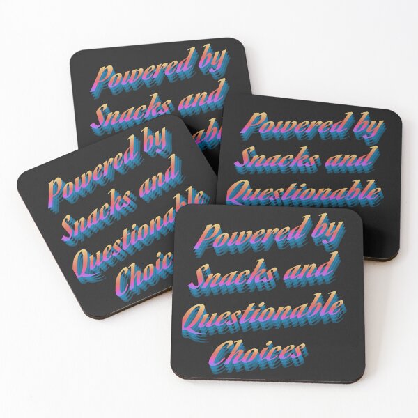 Item preview, Powered by Snacks and Questionable Choices – Funny Retro Gradient Quote Design designed and sold by MerchWSzpilkach.