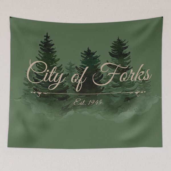 Item preview, City Of Forks Washington Watercolor Trees Design designed and sold by Vileprint.