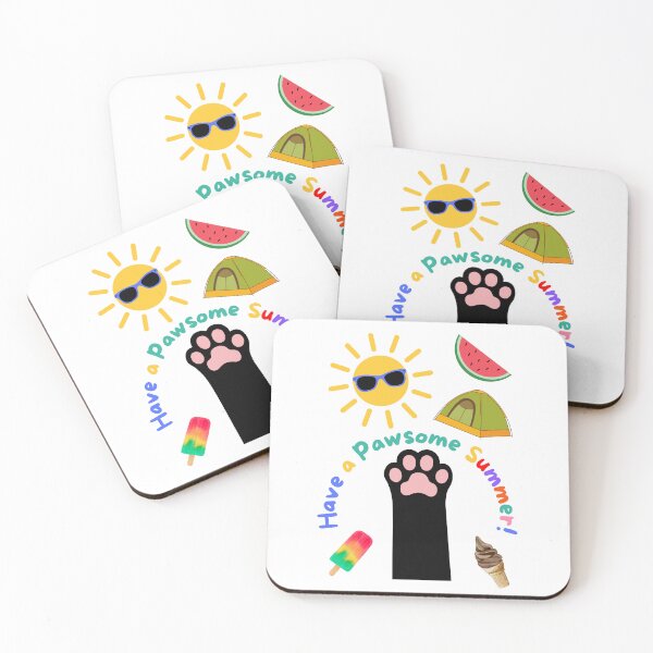 Item preview, Have a Pawsome Summer Black Cat designed and sold by MYCatStuff.