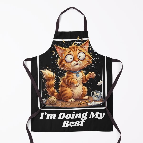 Item preview, I'm Doing My Best - Frazzled Orange Tabby Cat - Relatable Humor - Best on Dark Colors designed and sold by LAJdesigns.