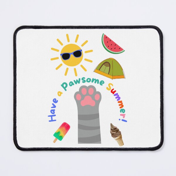 Item preview, Have a Pawsome Summer Gray Tabby Cat designed and sold by MYCatStuff.