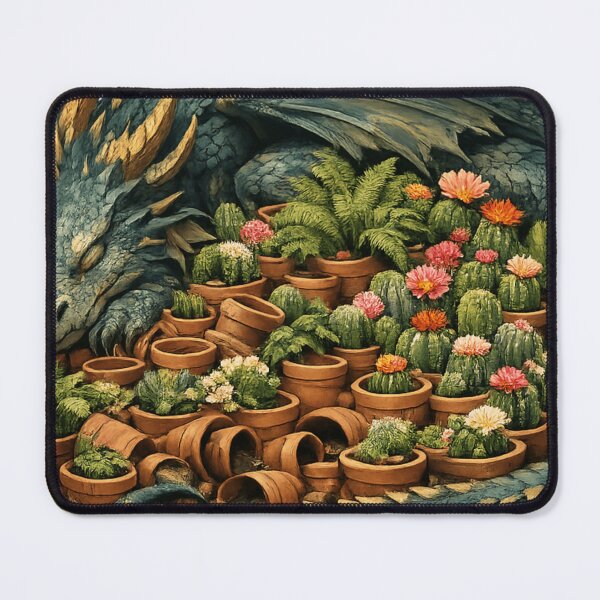 Item preview, Plant Hoarder Dragon - Fantasy Greenhouse Art designed and sold by Retro Mood Co.