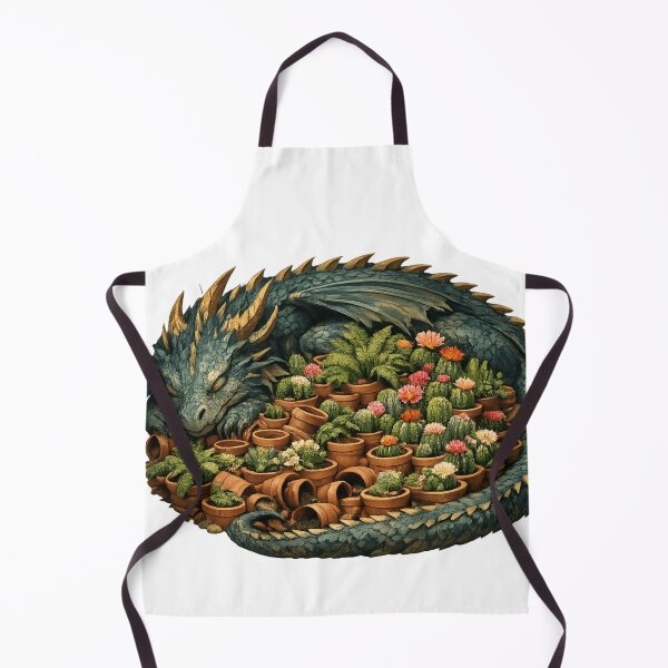Item preview, Plant Hoarder Dragon - Fantasy Greenhouse Art designed and sold by Retro Mood Co.