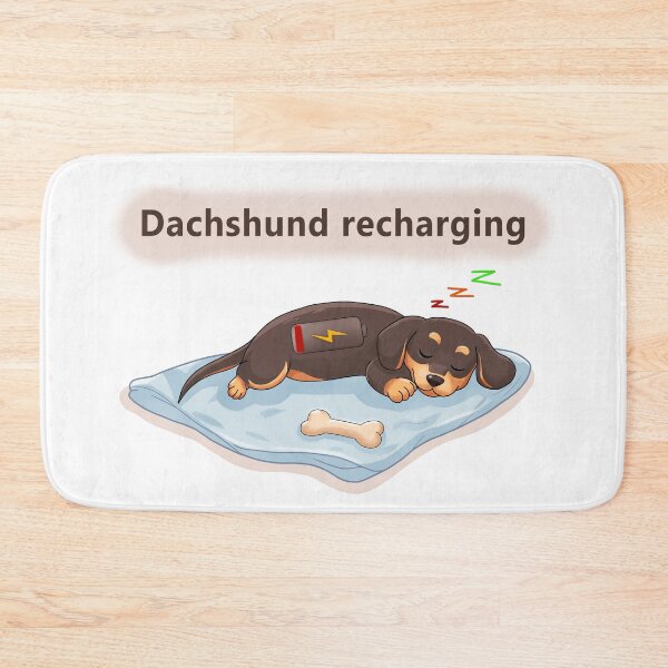 Item preview, Dachshund Recharging - Cute Sleaping Sausage Dog designed and sold by RabanDesigns.