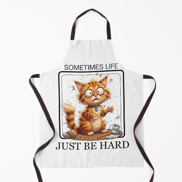 Artikelvorschau, Manchmal ist das Leben einfach hart – Eine gestresste orangefarbene Tabbykatze – Humor zum Nachdenken entworfen und verkauft von LAJdesigns.