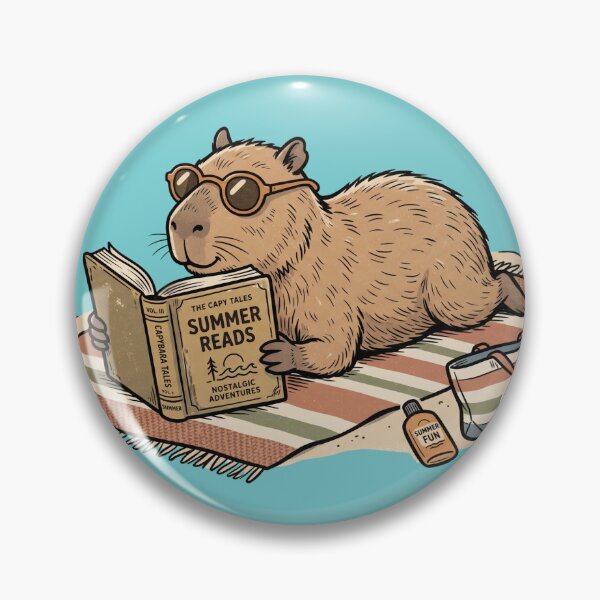 Item preview, Capybara reading, Summer fun designed and sold by Flow Relaxing.