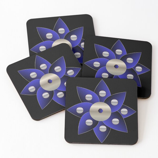 Item preview, Midnight Lotus — Navy Silver and Gold Geometric Abstract designed and sold by Dee Tirang.