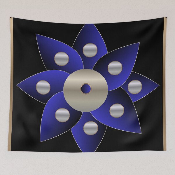 Item preview, Midnight Lotus — Navy Silver and Gold Geometric Abstract designed and sold by Dee Tirang.
