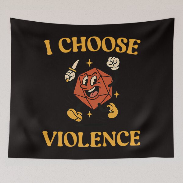 Item preview, I Choose Violence D20 Dice Funny Ttrpg designed and sold by Rising-smoke.