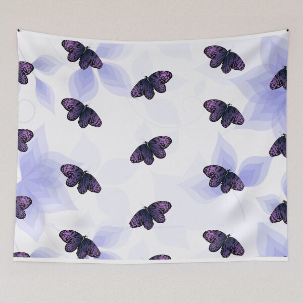 Item preview, Very Peri Butterfly Pattern – Soft Purple Blue Aesthetic Floral Design designed and sold by GulQari.