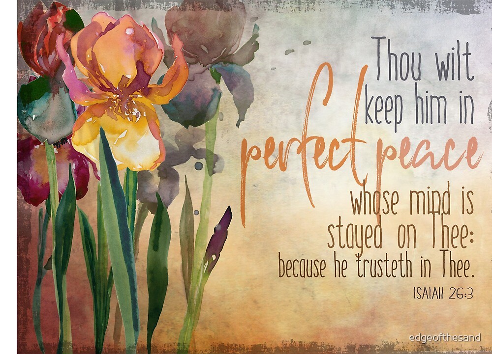  isaiah 26 V 3 Bible Verse Kjv Art Print Card By Edgeofthesand Redbubble
