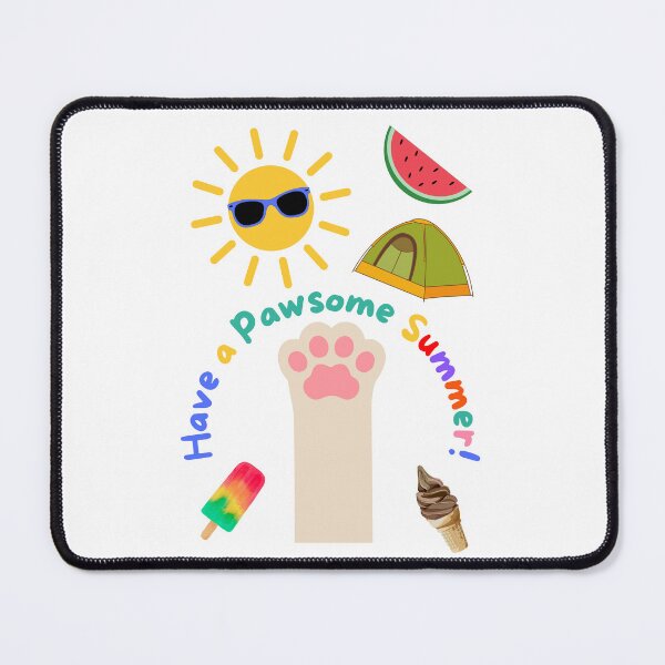 Item preview, Have a Pawsome Summer White Cat designed and sold by MYCatStuff.