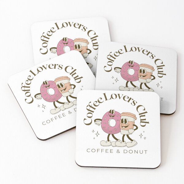 Item preview, Coffee Lovers Club – Coffee & Donut Cute Retro T-Shirt designed and sold by Pixel & Print.