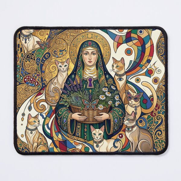 Item preview, Saint Gertrude of Nivelles with cats. designed and sold by Natalia-Vlad.