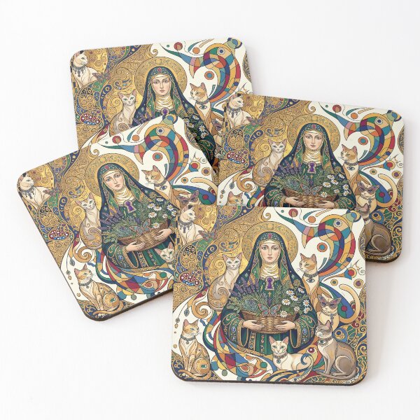 Item preview, Saint Gertrude of Nivelles with cats. designed and sold by Natalia-Vlad.