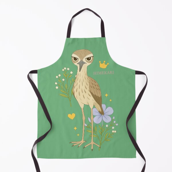 Item preview, Australian Stone-Curlew with Flowers - Solid Green designed and sold by HIMEKARI.