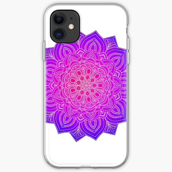 Colorful Pink Mandala Flower iPhone Soft Case