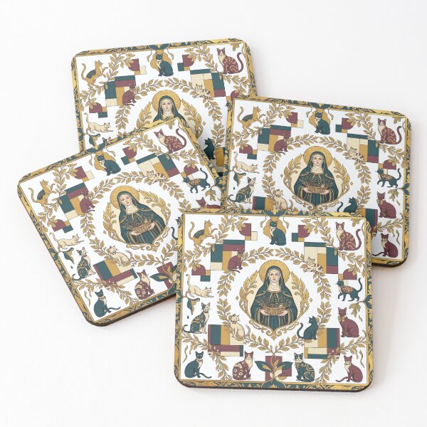 Item preview, Saint Gertrude of Nivelles with cats. designed and sold by Natalia-Vlad.