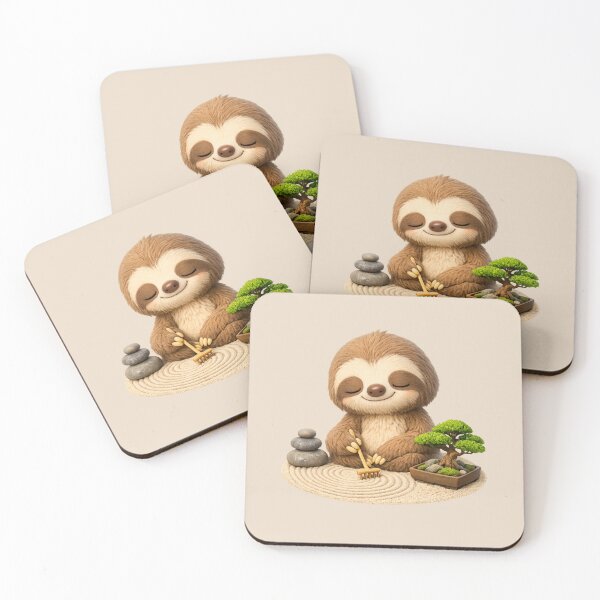 Item preview, Zen Sloth Bonsai Garden | Cute Kawaii Meditation Animal 3D CGI Aesthetic designed and sold by Moons Studio.