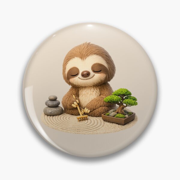 Item preview, Zen Sloth Bonsai Garden | Cute Kawaii Meditation Animal 3D CGI Aesthetic designed and sold by Moons Studio.