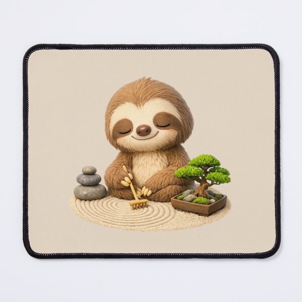 Item preview, Zen Sloth Bonsai Garden | Cute Kawaii Meditation Animal 3D CGI Aesthetic designed and sold by Moons Studio.