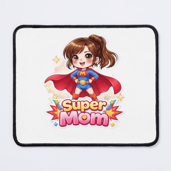 Item preview, Super Mom ?♀️ Cute Chibi Superhero Mom Sticker | Mother’s Day Gift | Strong Mom Design | Kawaii Mom Sticker designed and sold by Sidra digital art 8277237.