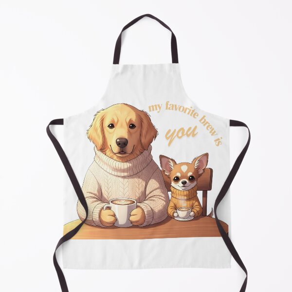 Item preview, My Favorite Brew is You – Cozy Dog Coffee Illustration with Golden Retriever & Chihuahua designed and sold by InfinitePawBond.