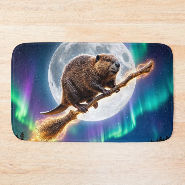 Item preview, Beaver Rides a Magical Broomstick designed and sold by Tridentulus.