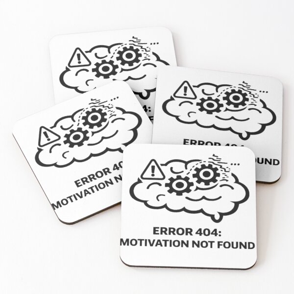Item preview, Error 404 Motivation Not Found Funny Brain Design designed and sold by MS-DesignArt.