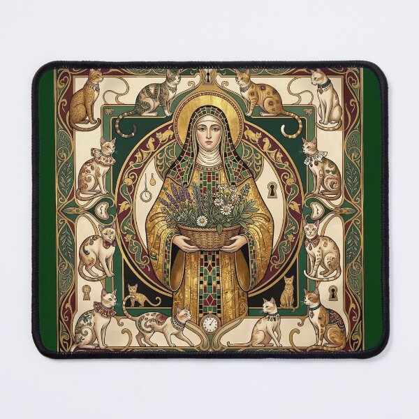 Item preview, Saint Gertrude of Nivelles with cats. designed and sold by Natalia-Vlad.