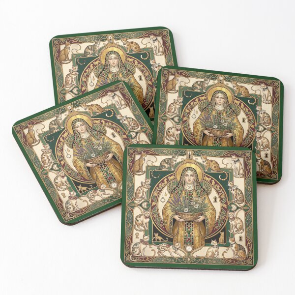 Item preview, Saint Gertrude of Nivelles with cats. designed and sold by Natalia-Vlad.