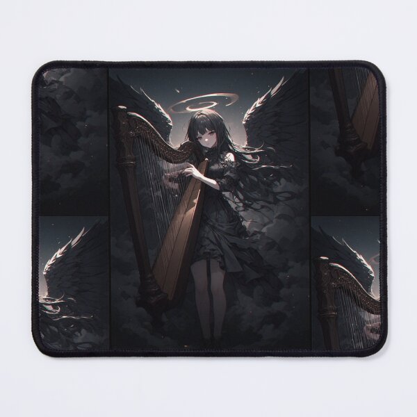 Item preview, Dark angel anime with harp designed and sold by ArtsJulian.