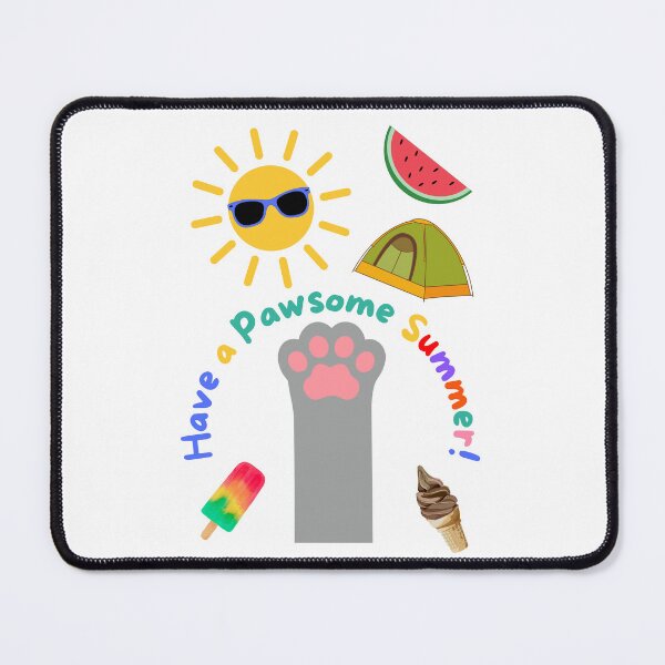 Item preview, Have a Pawsome Summer Gray Cat designed and sold by MYCatStuff.