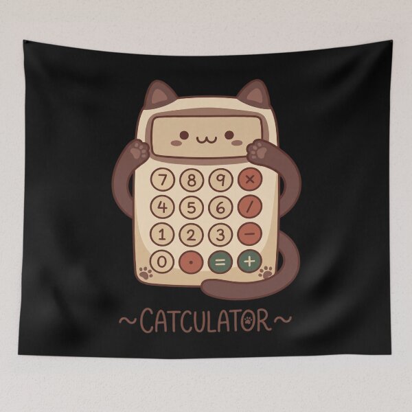 Item preview, Catculator Funny Math Cat Pun Kawaii Calculator designed and sold by TinyJoy Studio.