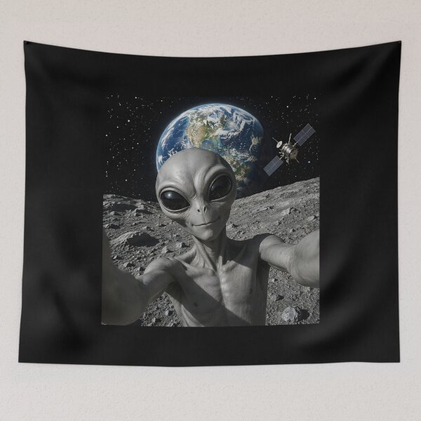 Item preview, Alien Selfie from the Moon designed and sold by NQArtist.