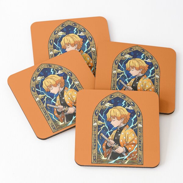 Item preview, Zenitsu Agatsuma Demon Slayer Serene Lightning Stained Glass designed and sold by mildaclairmo.
