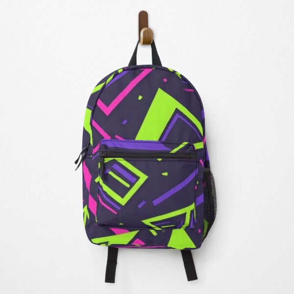 Item preview, Neon Geometric Retro-Futurist Cyber Triangles Pattern designed and sold by Jimakmo.