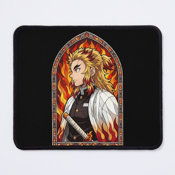 Item preview, Kyojuro Rengoku Demon Slayer Flame Blade Stained Glass designed and sold by mildaclairmo.