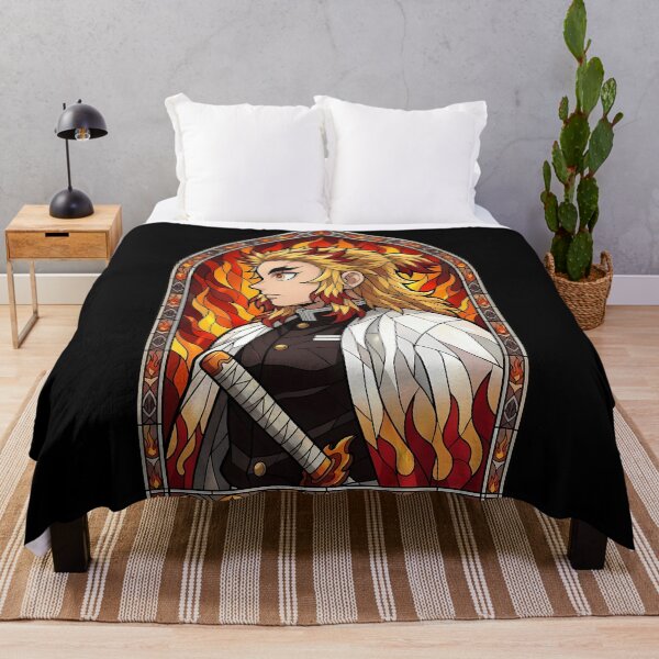 Item preview, Kyojuro Rengoku Demon Slayer Flame Blade Stained Glass designed and sold by mildaclairmo.