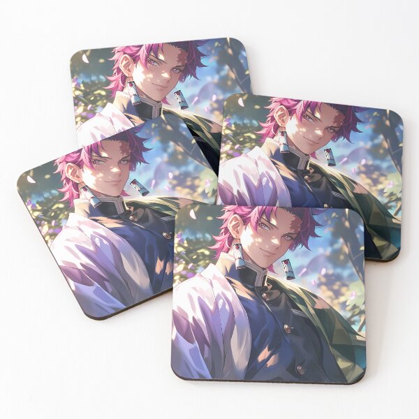 Item preview, Akaza Demon Slayer Pink Hair Sunlit Dramatic Portrait designed and sold by TanglenRabbit.