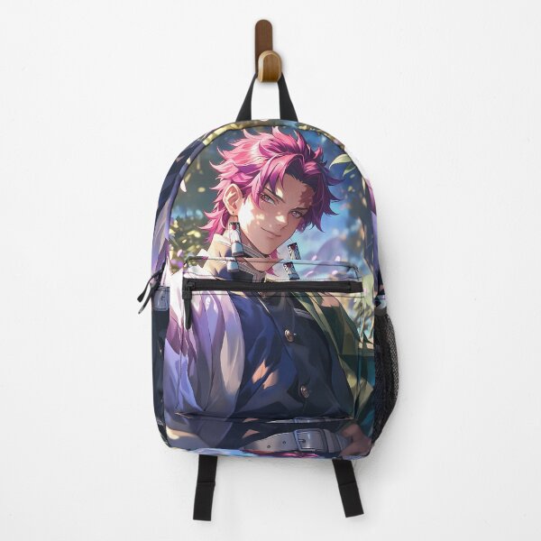 Item preview, Akaza Demon Slayer Pink Hair Sunlit Dramatic Portrait designed and sold by TanglenRabbit.